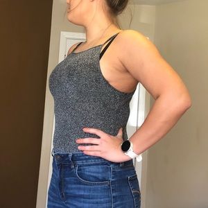 Silver black glitter one piece